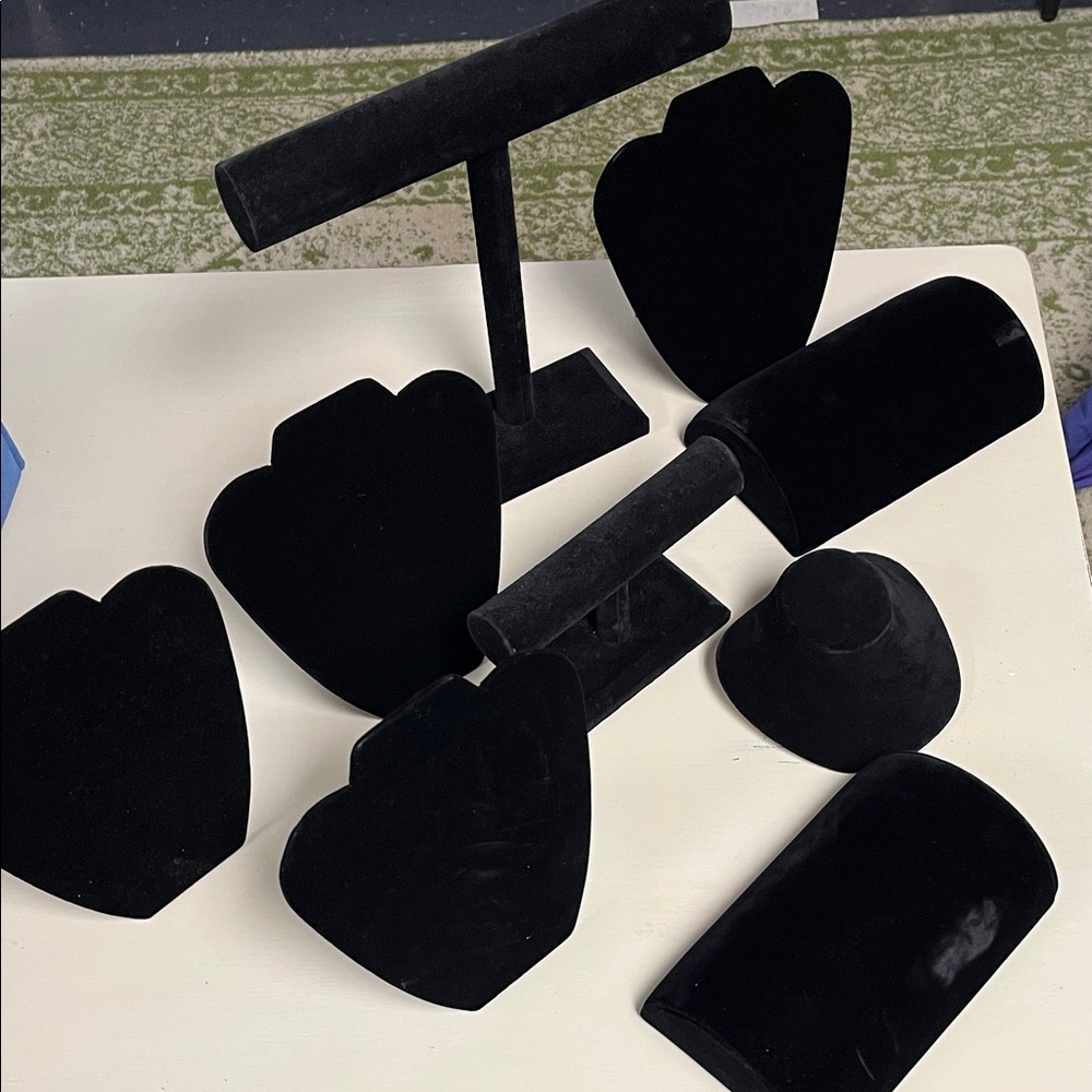 Black Velvet Jewelry Display Set